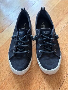 Sperry Topsider Black Canvas Shoes Sz 8.5